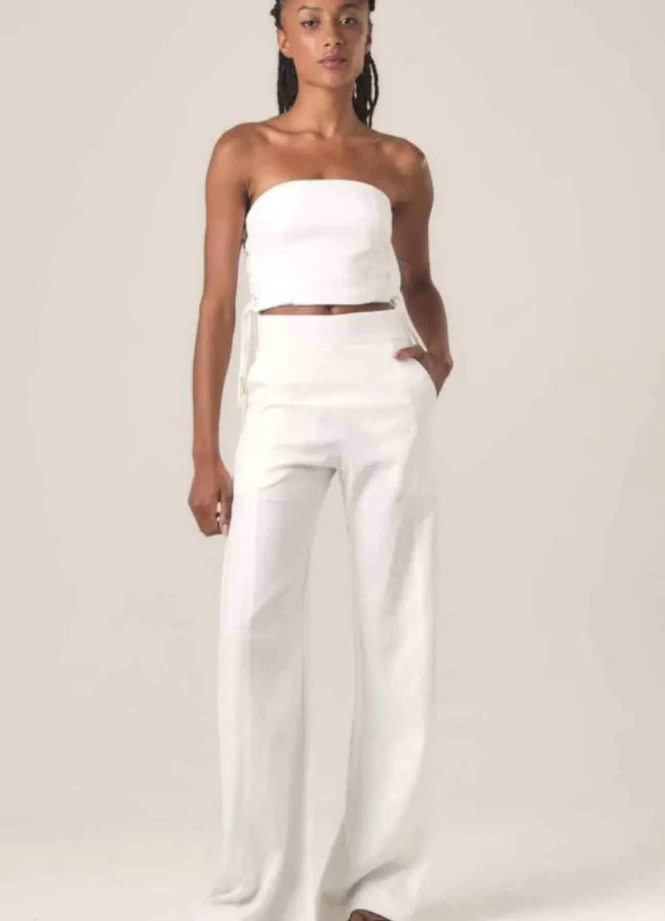 Calça de linho off-white