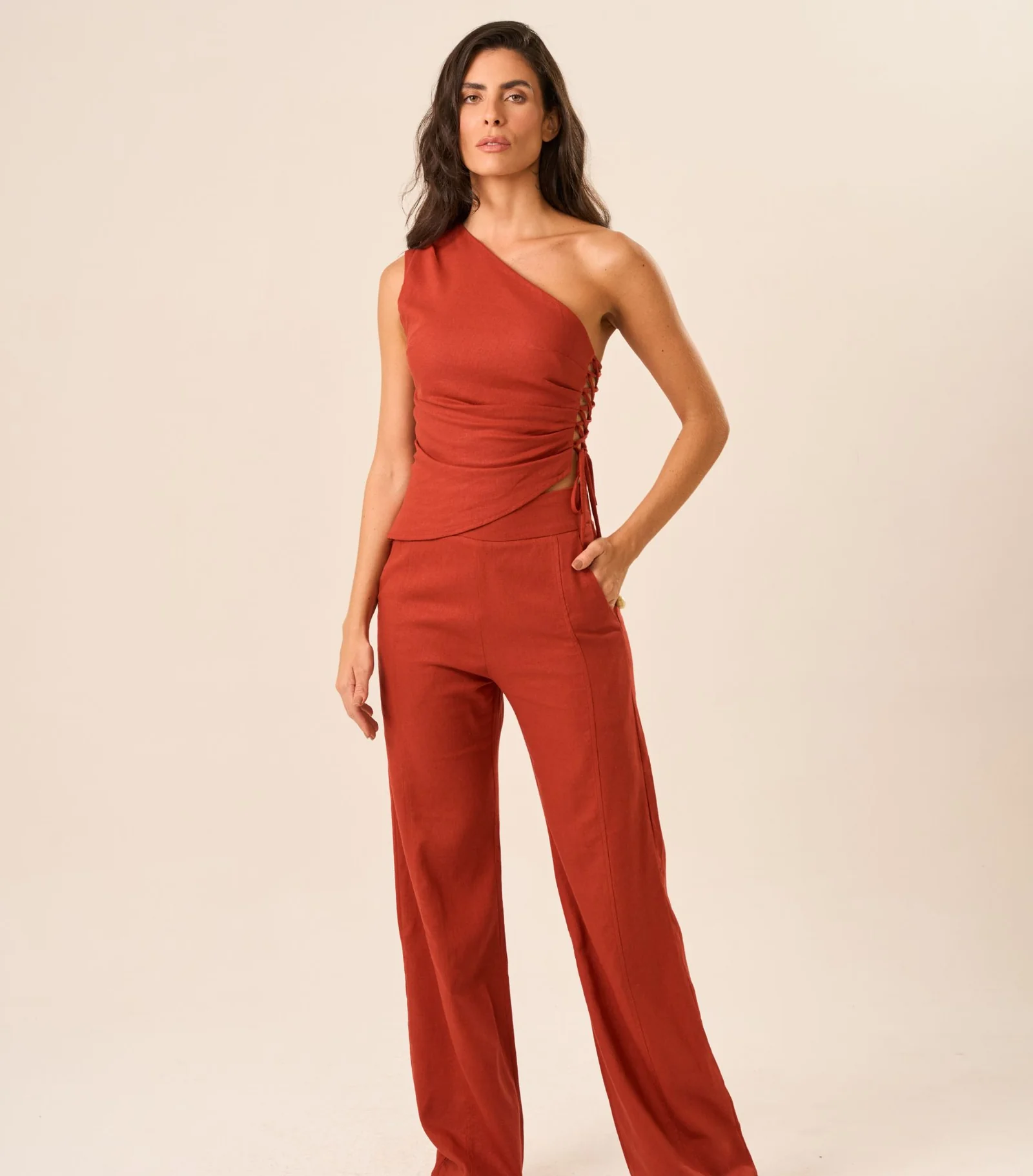 Calça de Linho pitanga